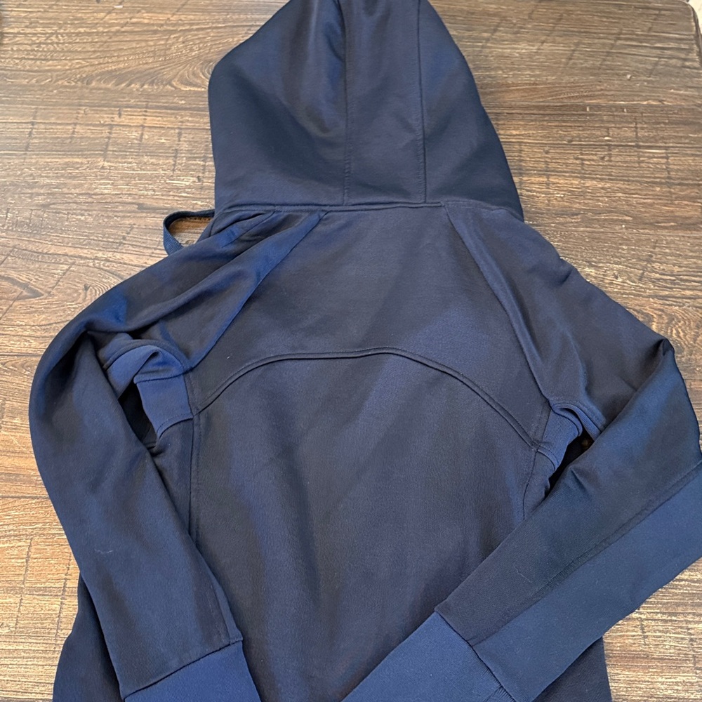Athleta Triumph Luxe Shine Zip-Up Hoodie Lined Navy Size XS - Picture 7 of 8